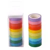 10 Teile/schachtel Regenbogen Einfarbig Japanische Maskierung Washi Sticky Papier Klebeband Drucken DIY Scrapbooking Deco Washis Tapes Lot 2016