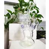 P Sungar Handmade Hookah Green Purple Blue Recycler Bongs Oil Rig Bong Glass Smoking Dab Rigs 14.4 mm Joint 9.3 inch