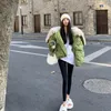 Parkas en duvet pour femmes femmes fausse fourrure grand col à revers chapeau coton veste rembourrée automne hiver épaississement bouffant Cardigan Parka Chaqueta