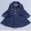 Mädchen Denim Kleider Taschen Mädchen Kind Kleid Frühling Herbst Kinder Kleid Casual Stil Kinder Kostüm 6 8 10 12 14 Q0716