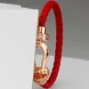 Designer smycken lyxiga armband hög kvalitet 1: 1 CSIC Horseshoe Red Leather för par 00104759171