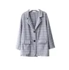 Kvinnorjackor Real Shooting - Small Video Retro Hong Kong Style Thin Plaid Suit Coat Hösten 2022