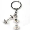 Mode Accessorie Keychain Mini Hantel Discus Barbell Key Ring Fitness Charm Nyckel Ring Designer Presentbuss Souvenir