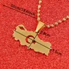 Stainless Steel Turkey Map Flag Pendant Necklace For Women Men Turkish Maps Star Pattern Charm Jewelry