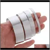 Bangle Bracelets Drop Delivery 2021 10Pcs Titanium Blank Stamping Bracelet Diy Leather Cuff Bangles Jewelry Making Apr9P