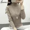 Suéter de invierno de punto Mujeres Turtleneck Moda Coreana Manga larga Cashmere Jumper Tricot Jersey Femenino 210421