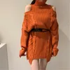 senhoras vestido de cor laranja