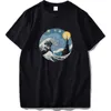 Starry Night T Shirt Malarstwo olejne tekstury graficzny miękki pot Wysoka jakość Krótki rękaw Topy Tee Homme EU Size X0621