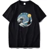 Notte stellata T Shirt Pittura a olio Texture Grafica Morbido sudore Manica corta di alta qualità Top Tee Homme Taglia EU X0621