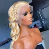 613 Blond Body Wave Spets Front Peruk Brasiliansk Transparent Simulering Människohår Peruker För Kvinnor Remy 30 Inch