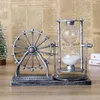 Dekorativa föremål Figurer Vintage Ferris Wheel Hourglass Vackert skrivbord Utsökt Sandglasdekor för hemmakontor217Z