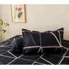 Bonenjoy 3 pcs draps-housses drap de lit simple motif géométrique couture housse de matelas avec élastique pour drap de lit double 210626