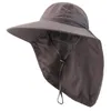 Outdoor Hats Foldable Wide Brim Fishing Caps Unisex Breathable Sunshade UV Protection Hat Ear Neck Cover For Recreation