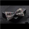Nacke slipsar mode aessories droppe leverans 2021 eleganta män kvinnor bling rhinestone kristall glas slips cravat brudgum bröllopsfest elastisk ba