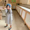 Autumn Brother and sister casual striped long sleeve sweatshirts boys short Top girls dress 220115