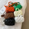 Çanta Showecomfort01 Omuz Çantaları Moda Tasarımcısı Kare Dokuma Deri Çanta 2022 Ladies Yeşil Crossbody Bag Kore tarzı Kore
