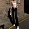 Women's Jeans XUXI Denim Pants Drawstring Women 2022 Spring Autumn Versatile Low Waist Slim Long E3473