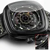 Zegarek sportowy automatyczny zegarek mężczyzn Square Creative Mechanical Watches Mens Waterproof Wristwatch Męski zegar Erkek Kol Saati