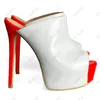 Sandals Rontic Brand Women Platform Mots Sexy Stiletto Heels Peep Toe White Dress Shoes سيداتنا حجم 5-20