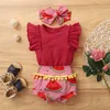 Conjuntos de roupas infantil Baby Baby meninas melancia impressa mangas bodysuit sunsuit jumpsuit roupas casuais niemowle dziewczynka