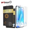 2 Förpackningsskärmsskydd för 2021 iPhone 12 mini 11 Pro Max XR XS 8 7 Plus X-tempererat glas Samsung Galaxy S21 S20 Not20 Ultra A52 0,26 mm 2,5D Avrundad kant