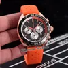 1 Miyota Quarz Chronograph Herren Watch Rose Gold Blue Dial Silber Subdial Stick Marker Red Gummi -Gurt Stoppwatch -Uhren 2021 puretime01 Z110A13663866