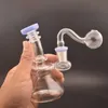 nouvelle arrivée Pipe à eau en verre Bongs HOOKAH Heady 5.5inch Petit Bubbler Beaker bong recycler la plate-forme pétrolière avec un tuyau de brûleur à mazout en verre mâle de 14mm 1pcs