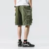 IEFB Men's Summer Clothing Contrast Color Patchwork Cargo Shorts Green Casual Loose Big Size Mens Shorts Double Pcokets 9Y738506 210524