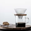 Simple Set V60 Glass Dripper 1-2 Cups Delen Pot Brew Filter Trechter Herbruikbare Koffie Kan