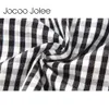 Jocoo Jolee Bow Camis à lacets pour femmes Sexy Volants Hors-épaule Tops Casual Motif à carreaux Femmes Vêtements 017 Global Shopping 210619