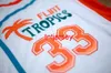 Cousu Semi Pro Flint Tropics Film # 33 Jackie MOON Maillot de basket-ball blanc XS-6XL Personnalisé N'importe quel numéro de nom Maillots de basket-ball