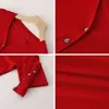 Marka Yüksek Kalite Kabuk Kol Düğmeleri Örme Hırka Gömlek Üst Kadın Gevşek Şal Sonbahar kadın Kazak Ceket B-088 210522
