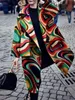 Женские шерстяные смеси 2021 Модные женские зимние высококачественные свободные дизайнерские пальто Крупногабаритные длинные кардиганы Топы Элегантная уличная одежда Красочные Pr
