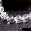 Beaded Armband Jewelrybeaded Strands Fine Lägg till 100 Naturliga White Crystal Stone Bead Armband Yoga Drop Delivery 2021 7B8ZU