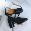 Pumps Dress Shoes Women Split Toe Ninja Tabi Ankle Wrap Buckle Strap Brand Design 7.5cm High Heel Woman Shallow Round 1219