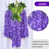 12pcs Wisteria fleur artificielle rotin couronne arc de mariage maison jardin bureau décoration pendentif plante décoration murale Y0728