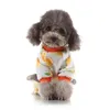 Hondenkleding schattig oranje huisdier 4 pootged pyjama's casual woonkleding katoenen outfit puppy alle seizoenen jumpsuit voor kleding