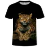 Mens Graphic T-shirt 3D digital rolig t-shirt pojkar diy mönster streetwear tees andningsbara avslappnade toppar med lejonmönster hela 198r