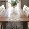 Macrame Runner Boho Cotton Fringe Vintage Woven Wedding Dining Room Decor 35X160 / 220cm 211117