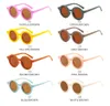 summer Baby sunglasses matte glasses Kids fashion eyeglasses Tide round frame vintage Mocha color glasse UV400 goggle children