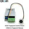 Grow K220 + R502-A DC10-24V Twee relaisuitgang met beheerder / gebruiker vingerafdruk toegangscontrole 0,5s-60s-normaal open