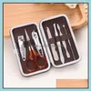 Andere handgereedschap Home Garden 7pcs Nagels Kit roestvrij staal Clippers Trimmers Pedicure Scissor Nail Clipper Sets Manicure Set Beauty Tool