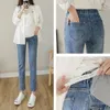 975 gravida kvinnor039s raka jeans 2021 våren ny koreansk hög midja smal elastisk nio poäng rörbyxor9698011