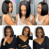 Brazilian Straight 13x4 Curto Bob Perucas Lace Front Human Human Human Wigs Prejuídos Perucas Naturais para Mulheres Negras Remy Asteria Hair