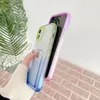Bonbons couleur contraste carte sac dégradé étuis de téléphone transparents pour iPhone 13 Mini 12 11 Pro XS Max XR X 7 8 Plus simplicité mode mignon étui antichoc