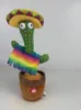 Dancing Cactus Plush Toys Fyllda Hawaiian Mexikanska Kläder Musikljus Simulering Doll M3469-3