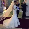 Luxury Beaded Mermaid Wedding Dress Lace Vestido De Noiva Long Sleeves Bridal Wedding Gowns 2022 Elegant V Neck Backless Bride Dresses Custom Made