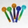 High Quality Pyrex Glass Oil Burner Pipe Colored Tube OilPipes Thick Smoking Hand Tobacco Dry herb cigarette pipe