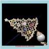 Pins Brooches Jewelry Winter Pearl Series Ochre Christmas Tree Pine Brooch Luxury Temperament Ladies Pin Aessories 7540