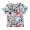 Mudkingdom Boys Cartoon T-Shirts Dinosaur Printing Cotton Summer Tops for Kids 210615
